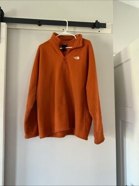 The North Face Rust Orange Half-Zip Fleece Pullover
